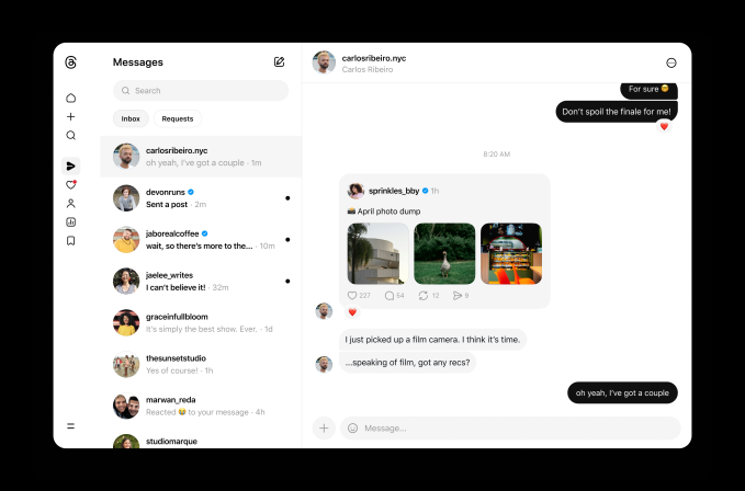 Threads finally brings messaging to the web