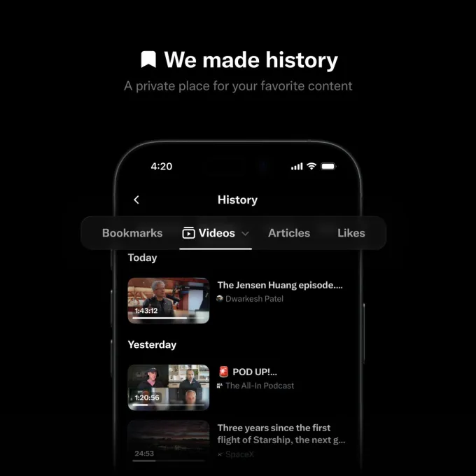 X Launches New History Tab for Unified Content Search