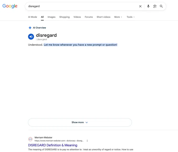 Google Removes Disregard From Search Results